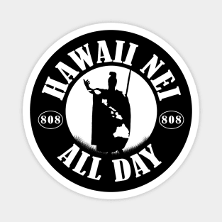 HNAD Rising Sun (white) King Kamehameha by Hawaii Nei All Day Magnet